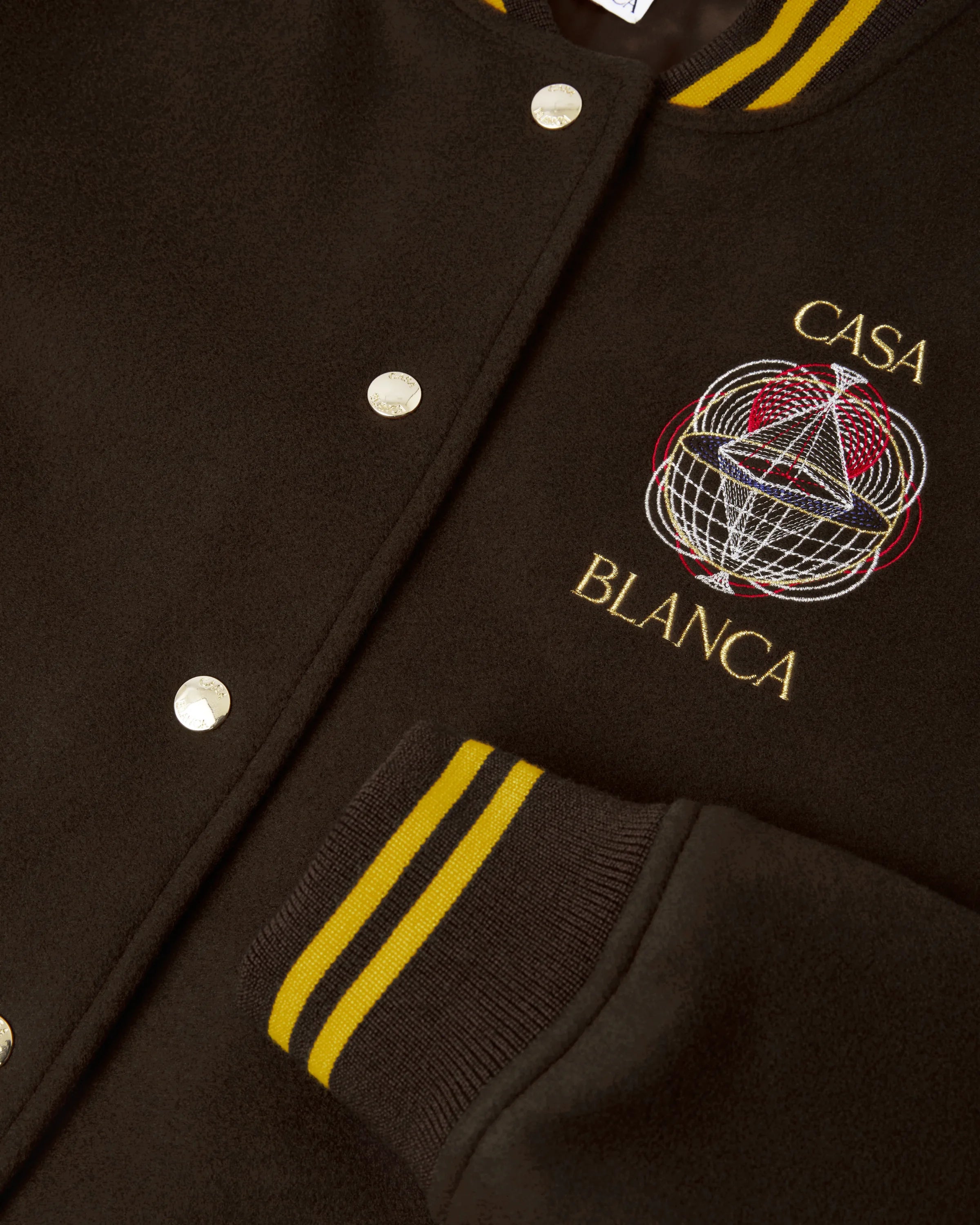 Brown Celestial Pyramid Wool Varsity Jacket