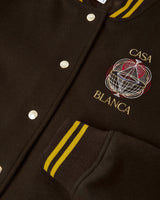 Brown Celestial Pyramid Wool Varsity Jacket