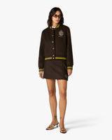 Brown Celestial Pyramid Wool Varsity Jacket