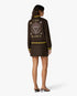 Brown Celestial Pyramid Wool Varsity Jacket
