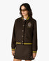 Brown Celestial Pyramid Wool Varsity Jacket