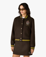 Brown Celestial Pyramid Wool Varsity Jacket