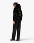 Black Lacquered Cropped Nylon Puffer Down Jacket