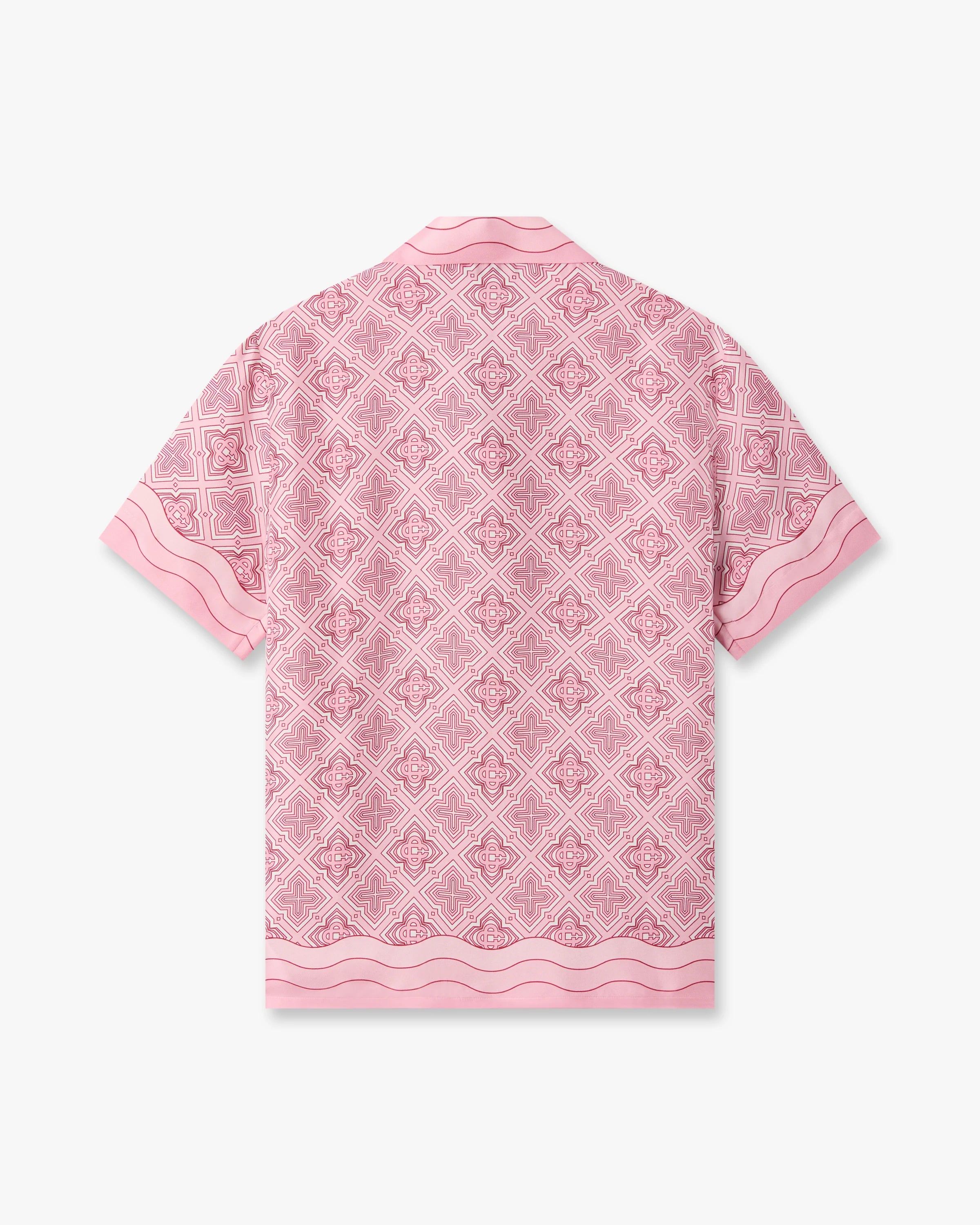 Chemise en soie rose à monogramme Radiating