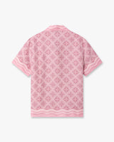 Chemise en soie rose à monogramme Radiating