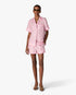 Chemise en soie rose à monogramme Radiating