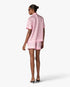Chemise en soie rose à monogramme Radiating