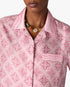 Chemise en soie rose à monogramme Radiating