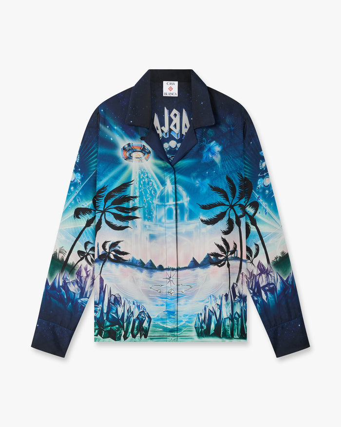 Crystal Alchemy Long Sleeve Silk Twill Shirt
