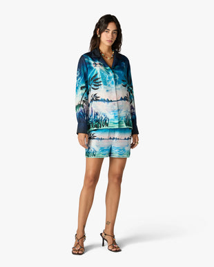 Crystal Alchemy Long Sleeve Silk Twill Shirt