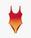 Red & Orange Gradient Printed Swimsuit