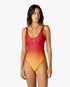 Red & Orange Gradient Printed Swimsuit