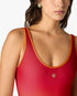 Red & Orange Gradient Printed Swimsuit