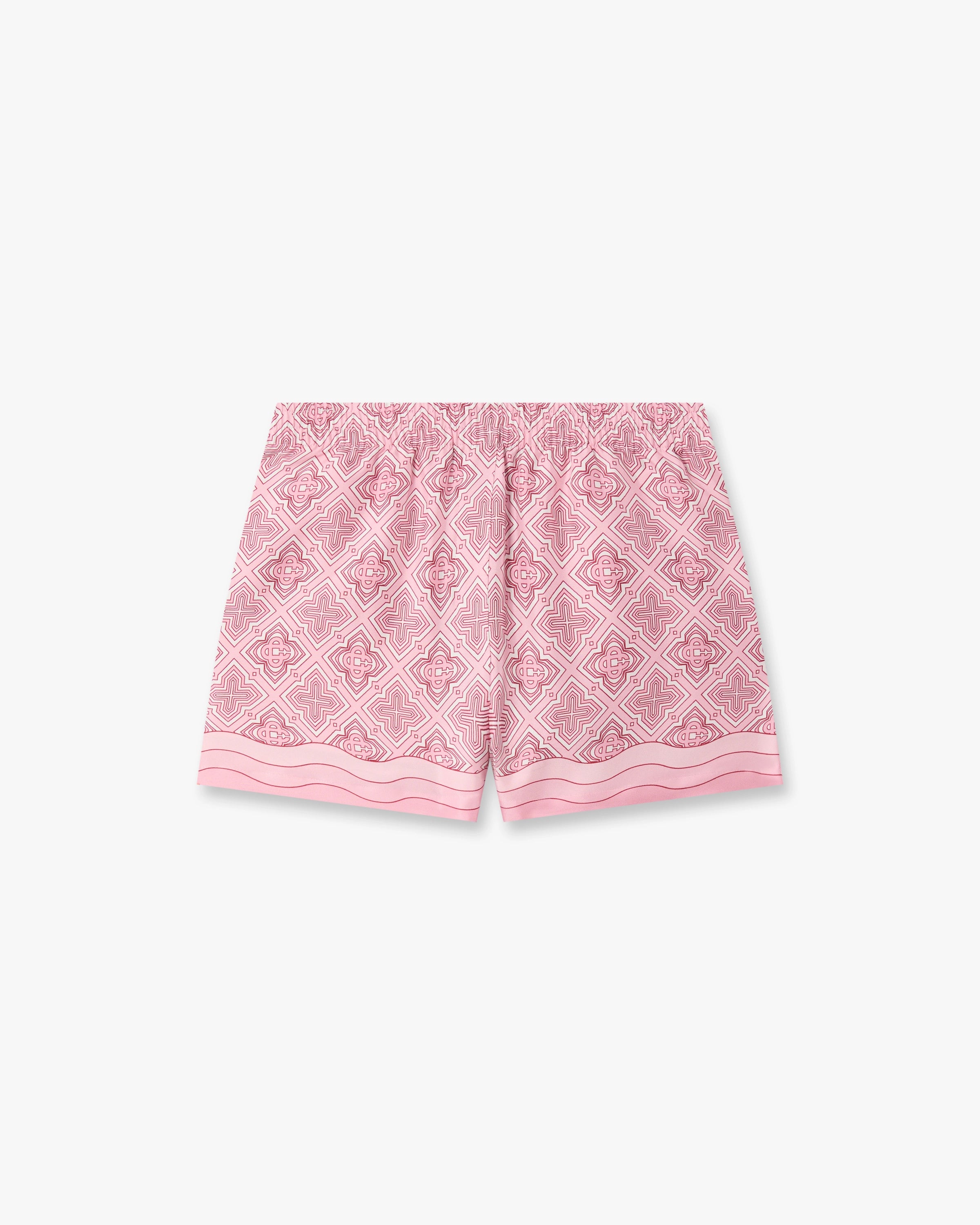 Pink Radiating Monogram Silk Shorts