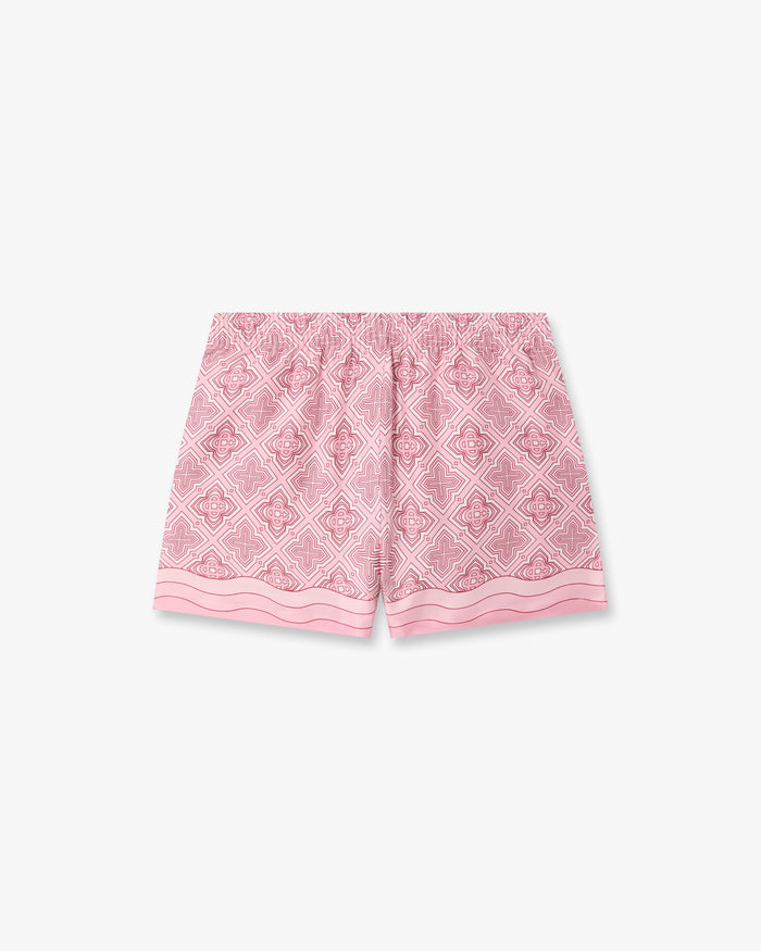Pink Radiating Monogram Silk Shorts