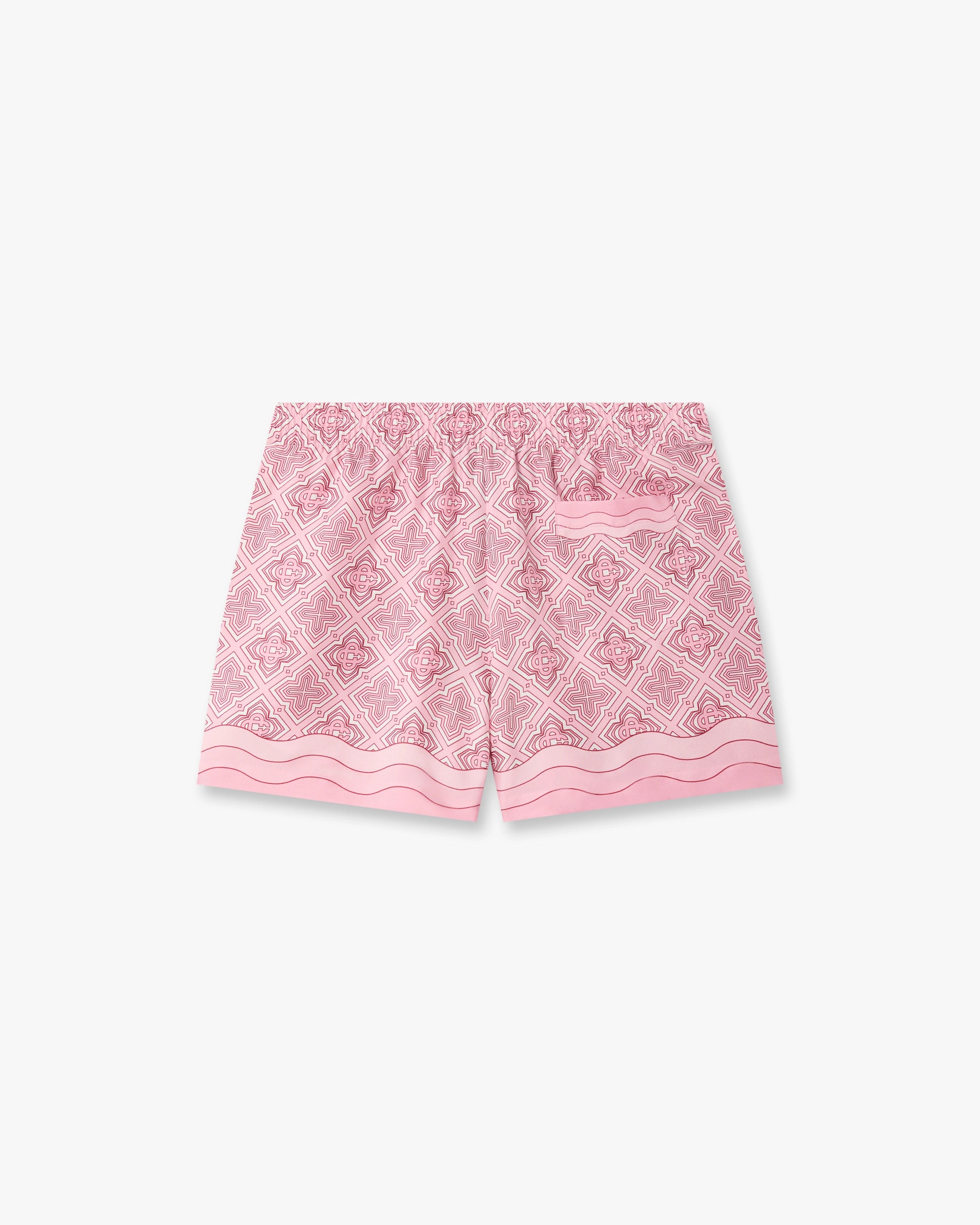 Pink Radiating Monogram Silk Shorts