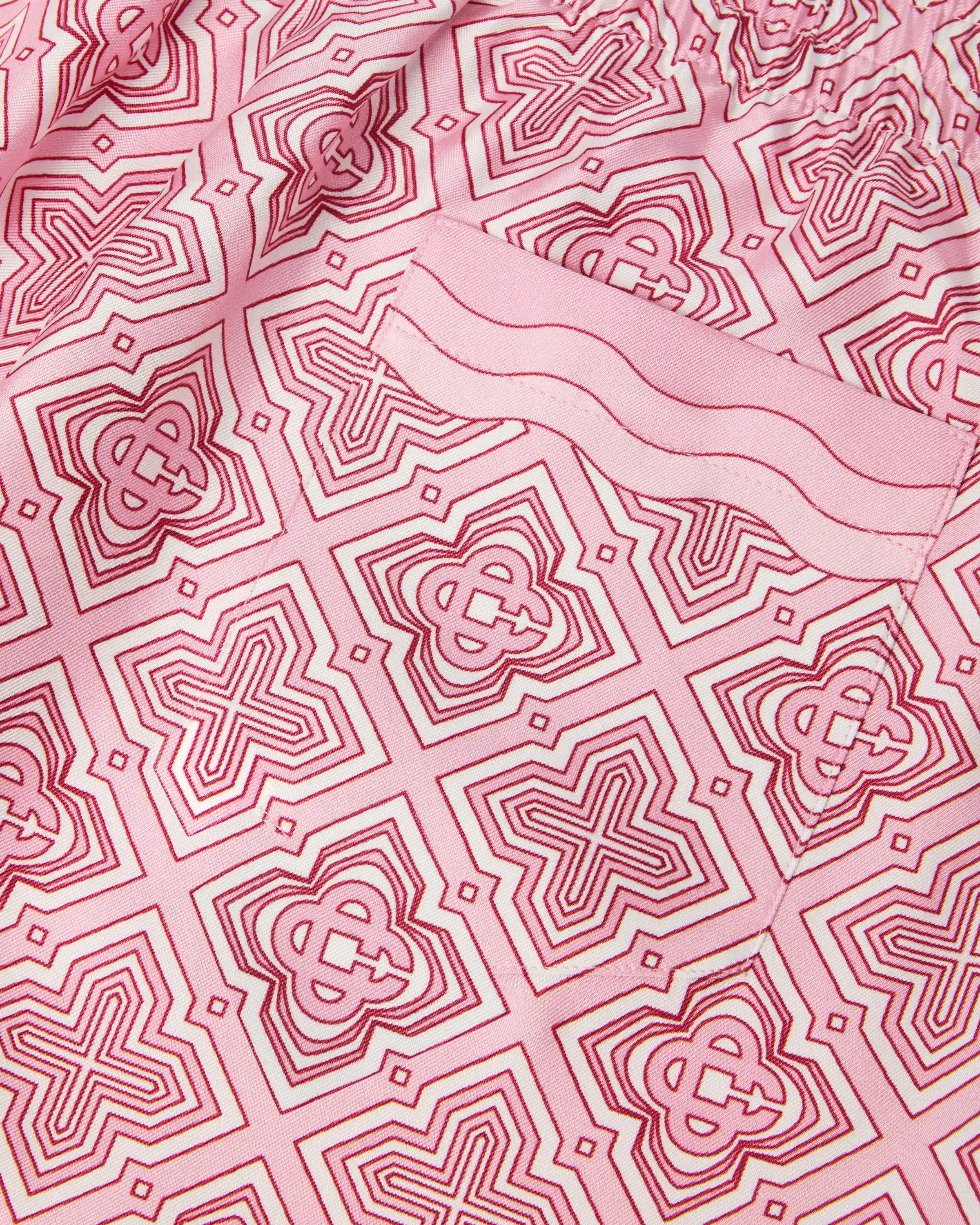 Pink Radiating Monogram Silk Shorts