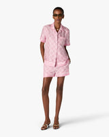Pink Radiating Monogram Silk Shorts