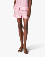 Pink Radiating Monogram Silk Shorts