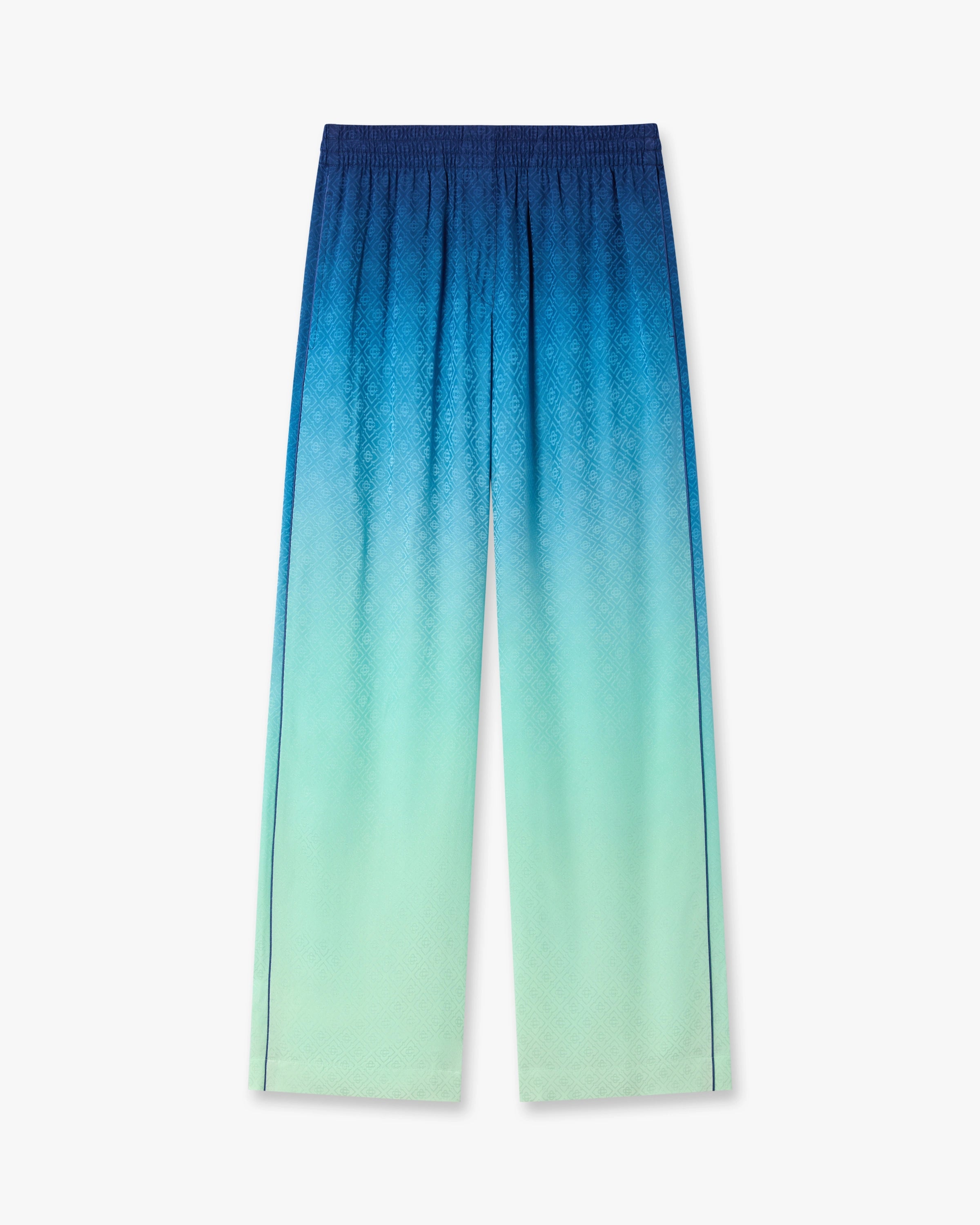 Blue & Green Gradient Monogram Jacquard Trousers