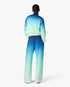 Blue & Green Gradient Monogram Jacquard Trousers