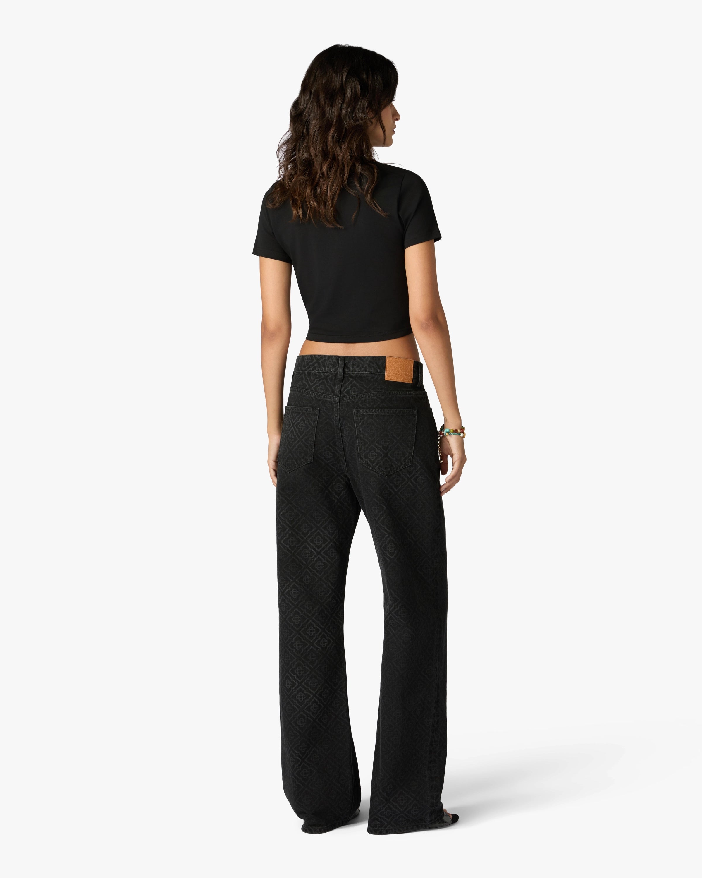 Black Logo Cropped Baby Short Sleeved T-Shirt