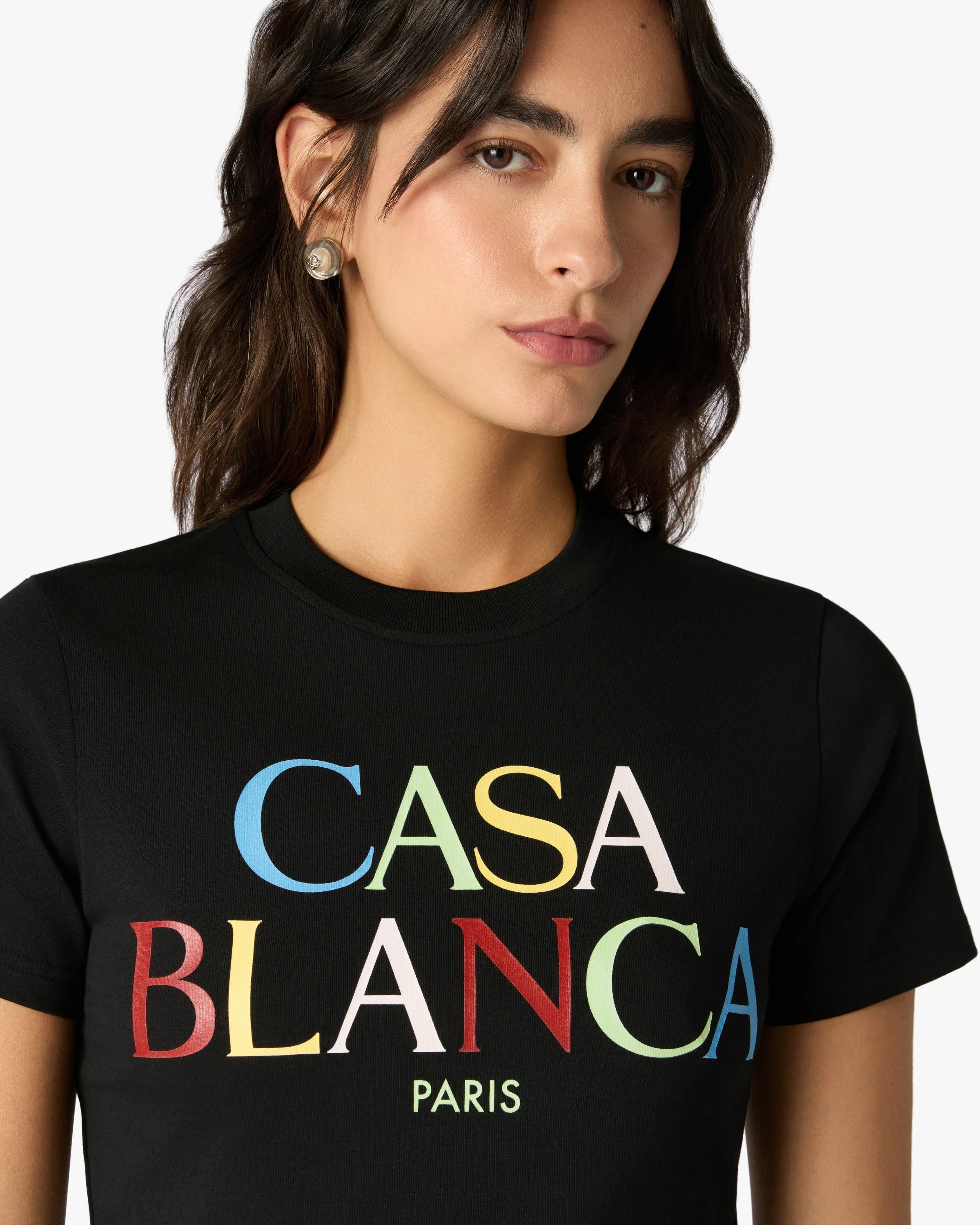 Black Logo Cropped Baby Short Sleeved T-Shirt