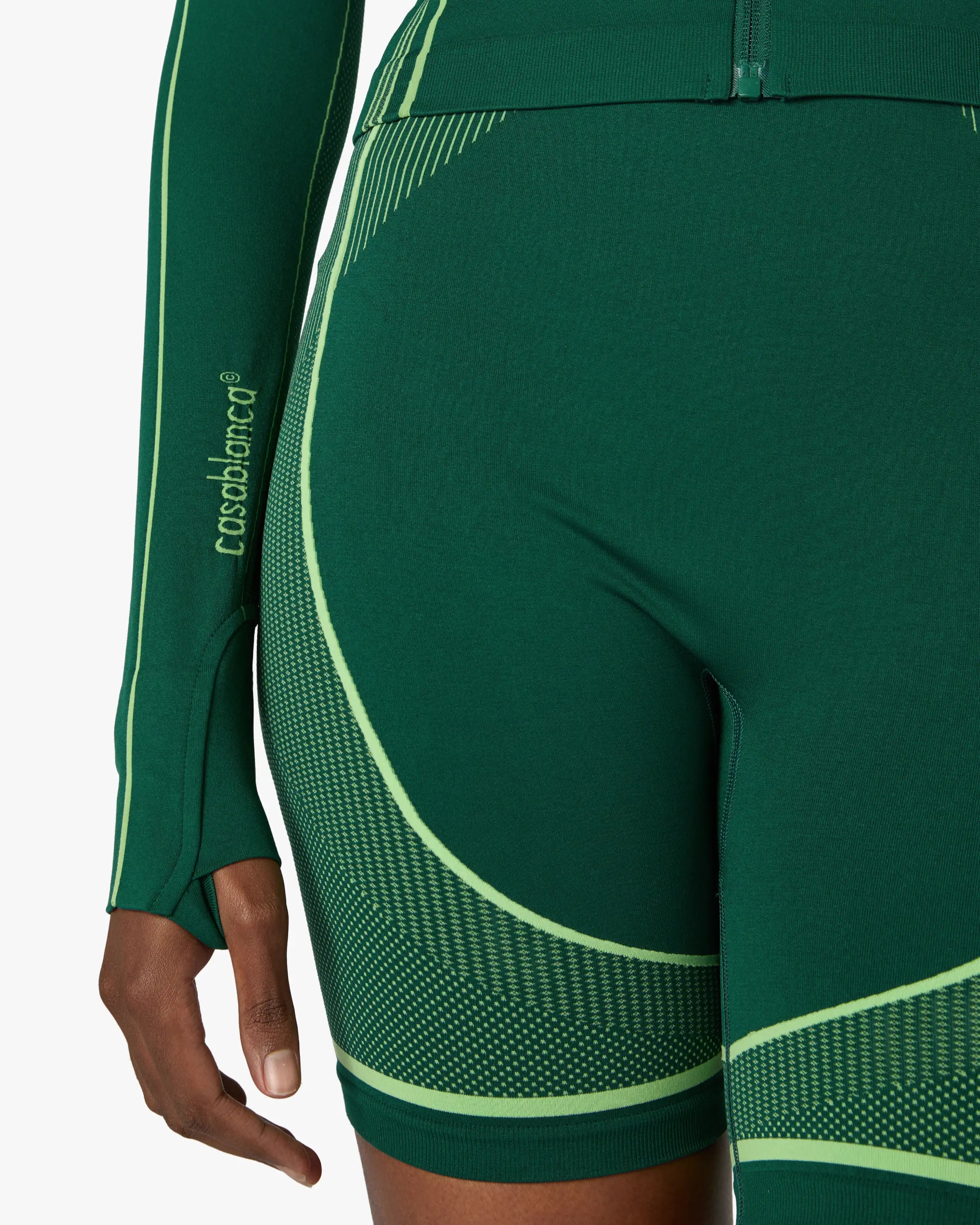 Green Seamless Zip-Up Jacket