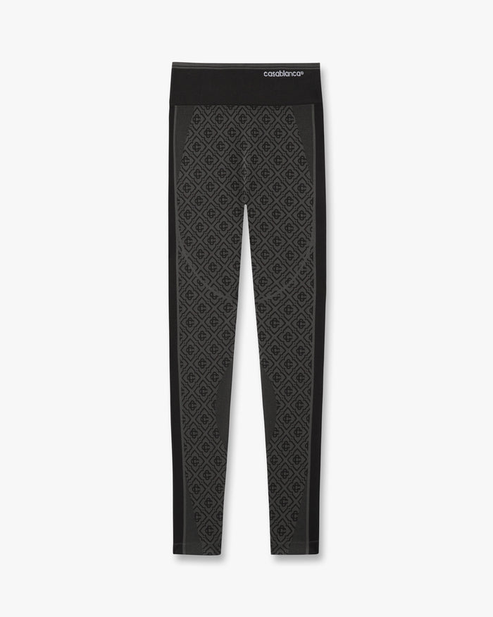 Grey Seamless Monogram Leggings