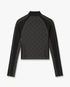 Grey Seamless Monogram Half Zip Long Sleeve Top