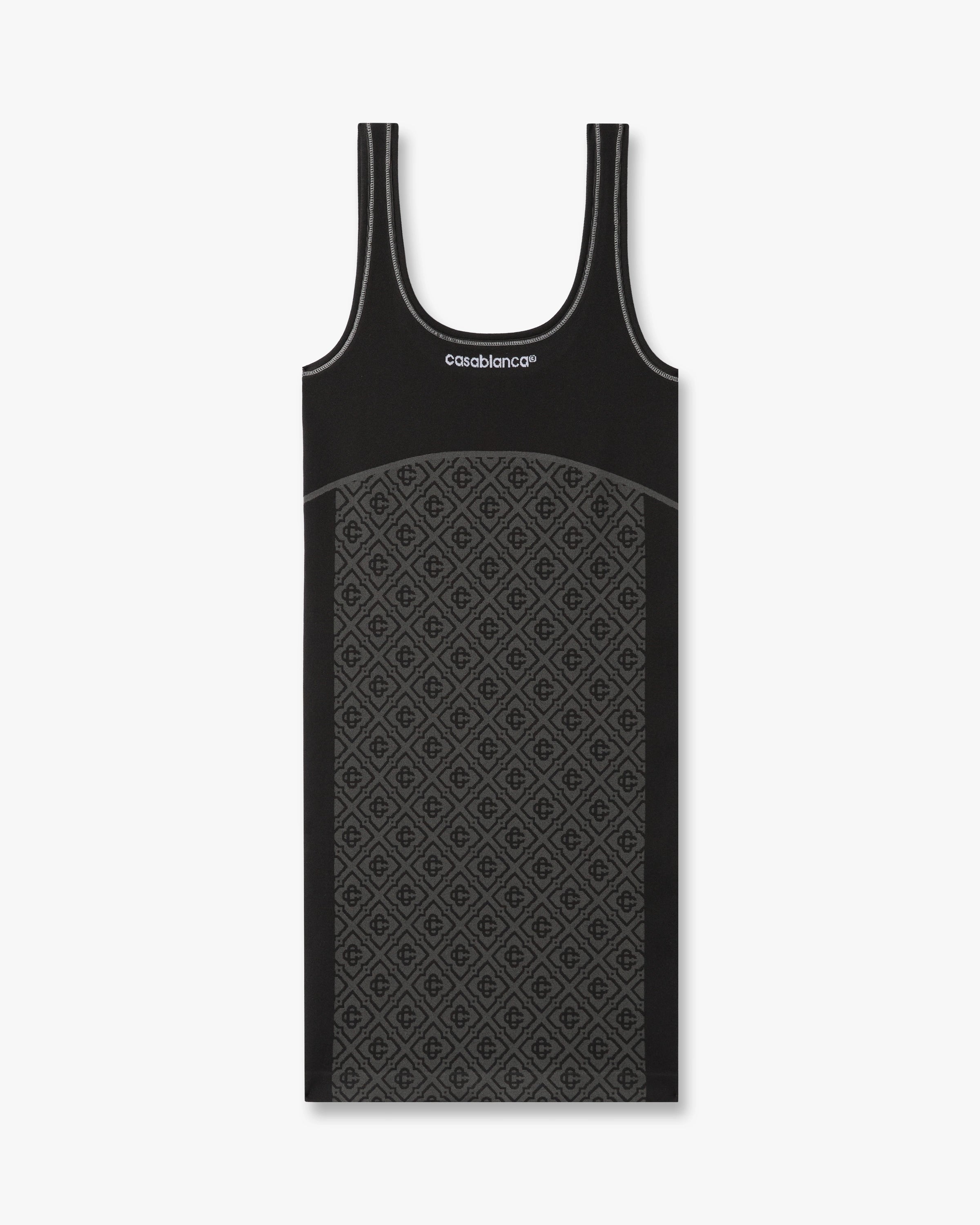 Grey Seamless Monogram Mini Dress