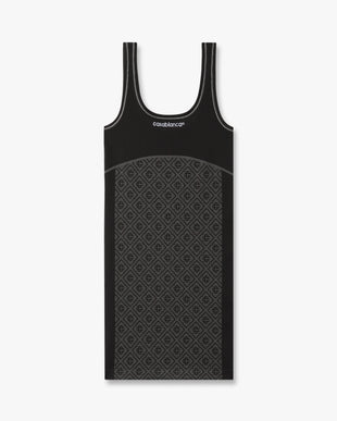 Grey Seamless Monogram Mini Dress