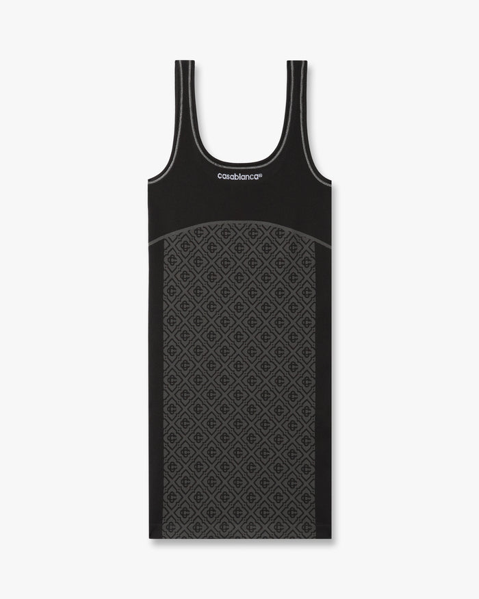 Grey Seamless Monogram Mini Dress