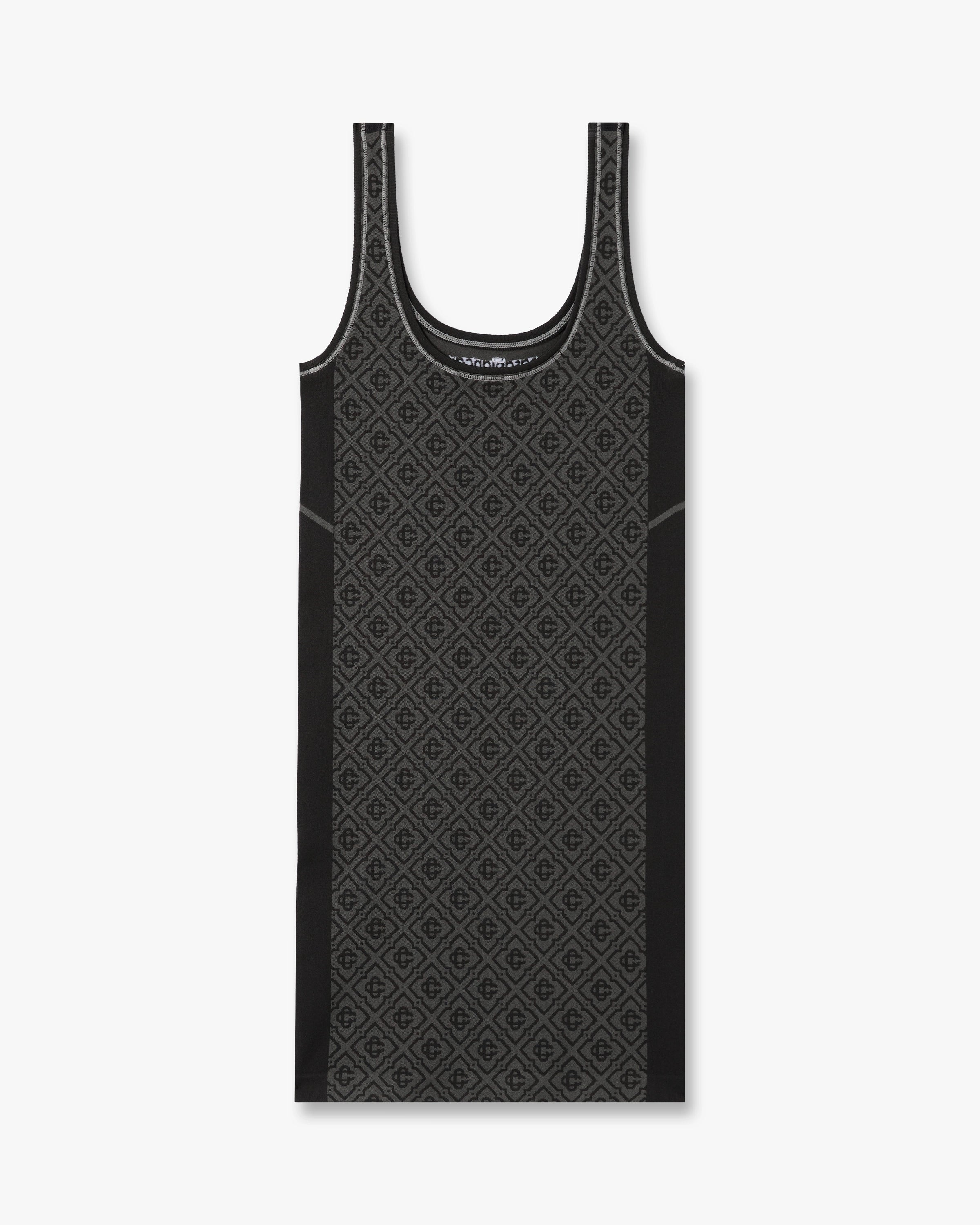 Grey Seamless Monogram Mini Dress