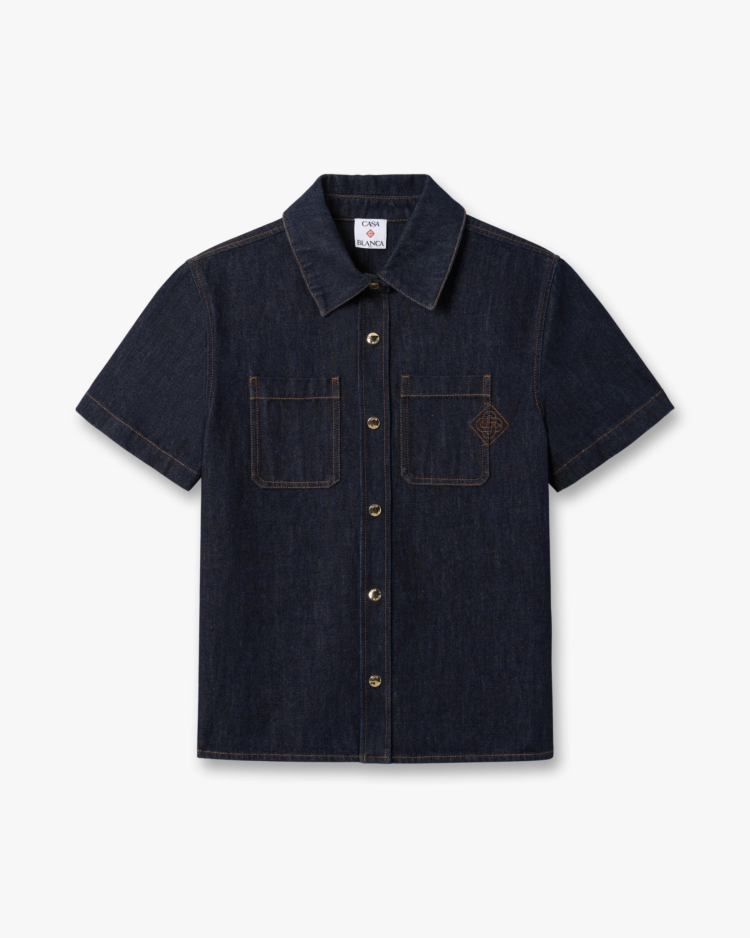 Indigo Raw Denim Short Sleeve Shirt