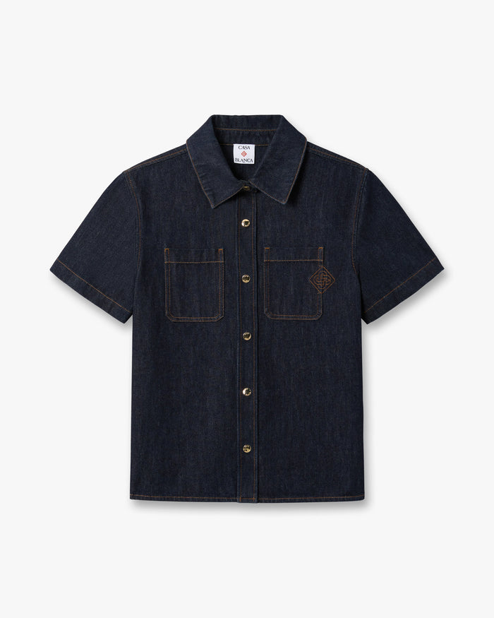 Indigo Raw Denim Short Sleeve Shirt