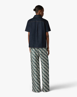Indigo Raw Denim Short Sleeve Shirt