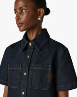 Indigo Raw Denim Short Sleeve Shirt