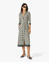 Green & Navy Check Jersey Monogram Midi Dress