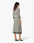 Green & Navy Check Jersey Monogram Midi Dress
