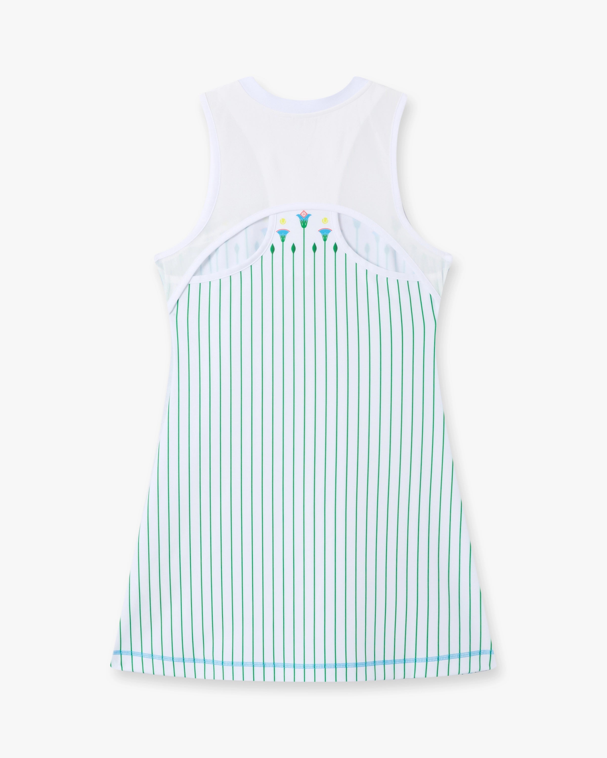 White Floral Stripe Sporty Tennis Mini Dress