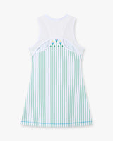White Floral Stripe Sporty Tennis Mini Dress