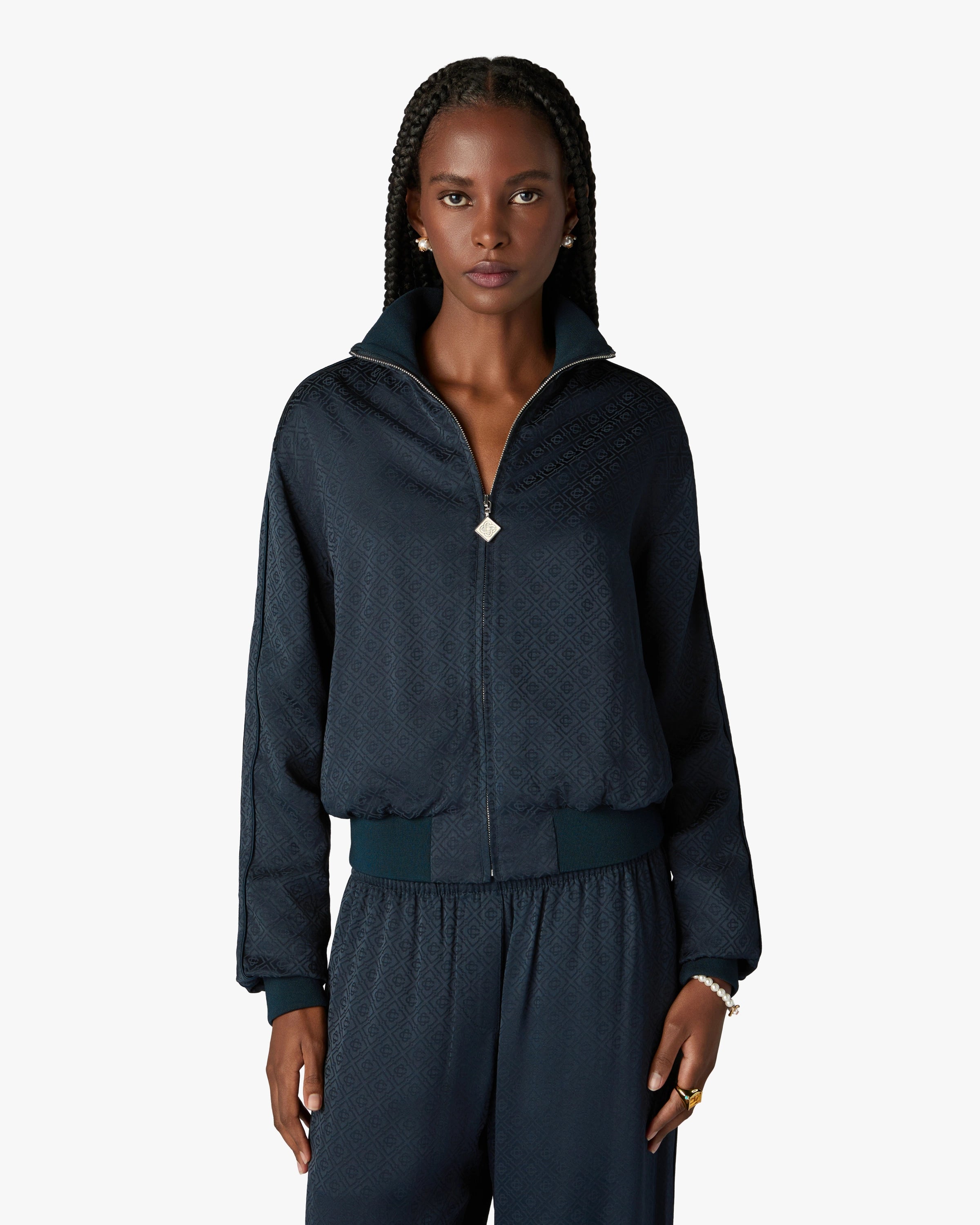 Navy Monogram Track Jacket