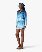 Blue Gradient Egyptian Rug Silk Track Jacket