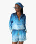 Blue Gradient Egyptian Rug Silk Track Jacket