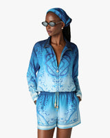 Blue Gradient Egyptian Rug Silk Track Jacket