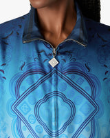 Blue Gradient Egyptian Rug Silk Track Jacket