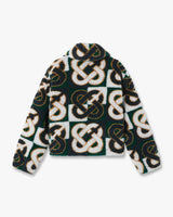 Green & Navy Check Monogram Fleece Jacket