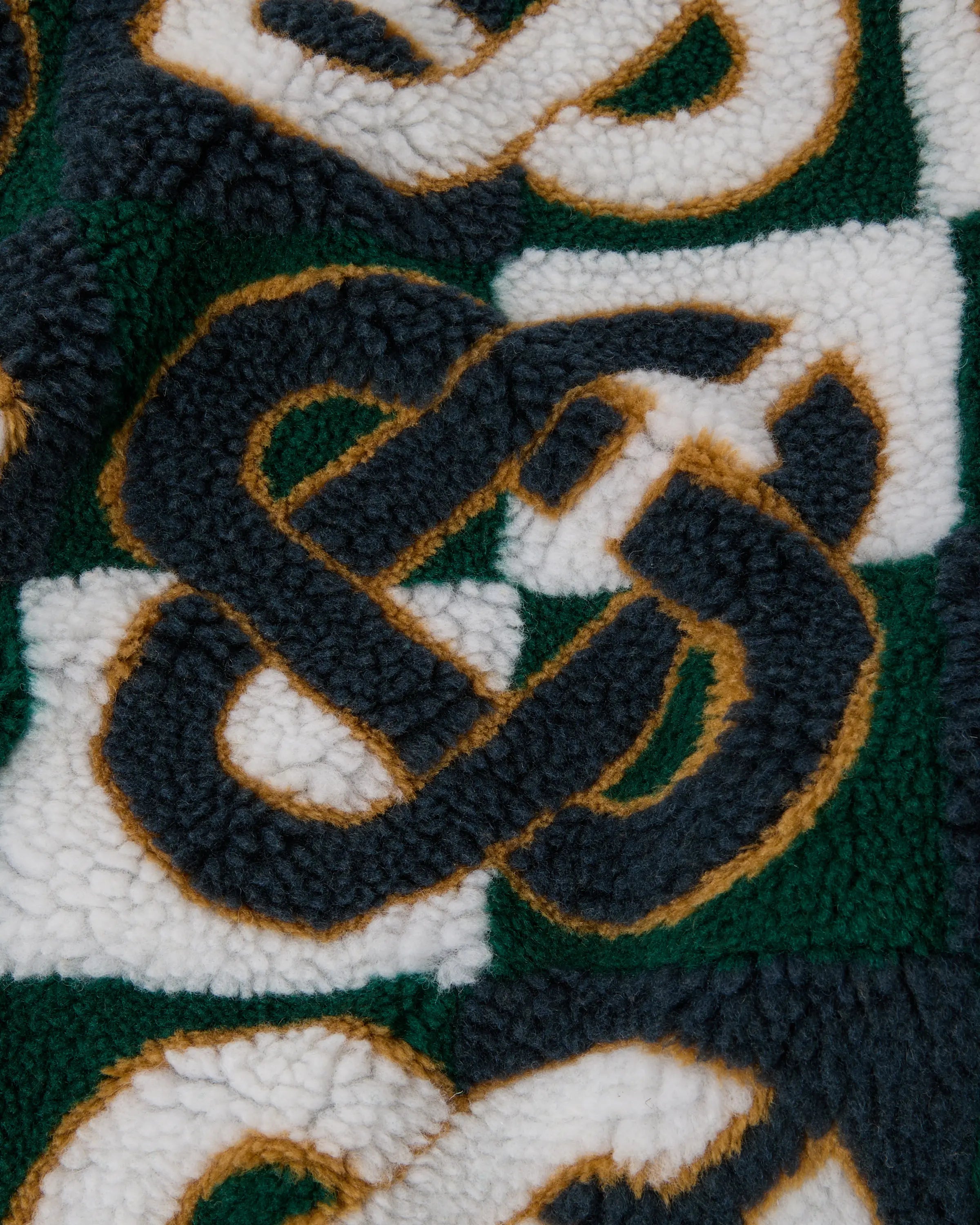 Green & Navy Check Monogram Fleece Jacket