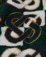 Green & Navy Check Monogram Fleece Jacket